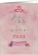 Save the Date Wedding Mrs & Mrs Card