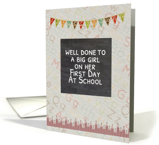 Girls First Day of School card (1370058)