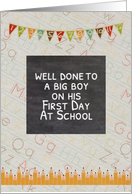 Boys First Day of School Card