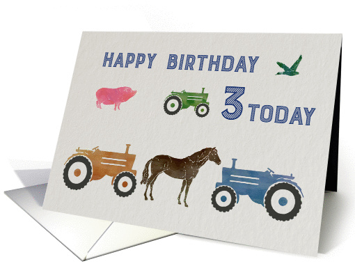 Third Birthday Farm Themed card (1371126)