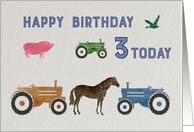 Third Birthday Farm Themed Card