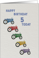 Fifth Birthday Farm Themed Card