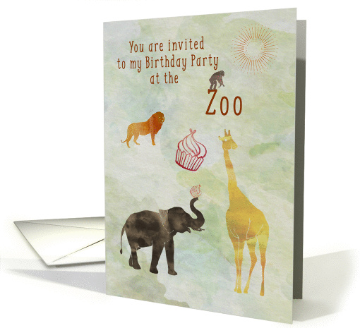 Birthday Party at the Zoo - Invitation card (1372256)