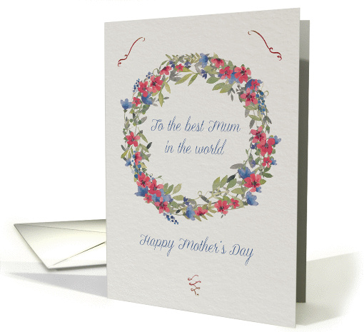 Mother's Day - Lovely Floral Wreath Design card (1373042)