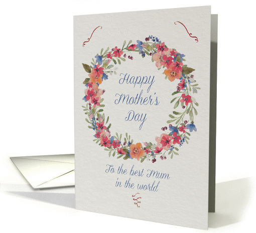 Mother's Day - Lovely Floral Wreath Design card (1373054)