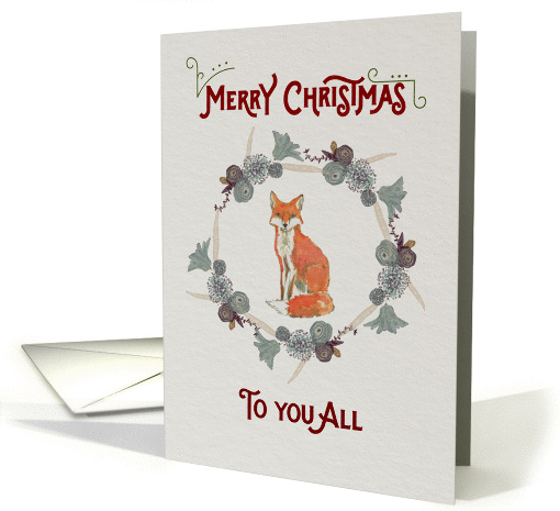 Merry Christmas to you all, featuring a fox and flowers card (1378962)