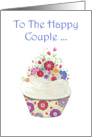 To the Happy Couple on Your Elopement- Cupcake with Flowers card