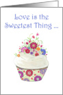 Congratulations on Your Vow Renewal - Sweet Cupcake with Flowers card