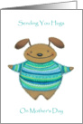 Sending You Hugs on Mother’s Day From Son- Cute Fuzzy Animal card