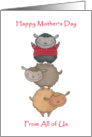 Happy Mother’s Day From All Of Us- Three Cute Funny Sheep Tower card