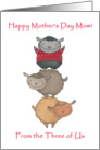 Happy Mother’s Day to Mom of Three- Three Cute Sheep card