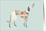 I Love You Dog with Flower in a Flower Patterned Sweater card
