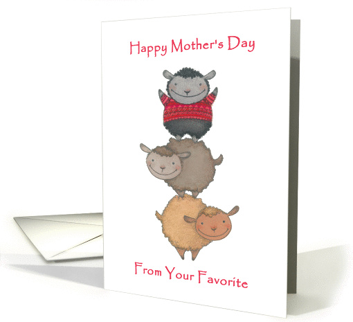 Happy Mother's Day From All Of Us- Three Funny Sheep card (1373534)