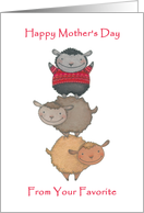 Happy Mother’s Day From All Of Us- Three Funny Sheep card