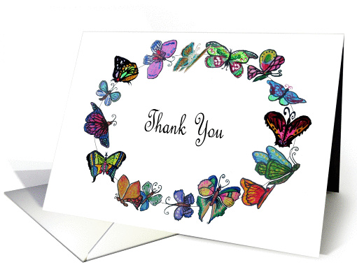 Butterfly Wreath Thank You card (1376960)