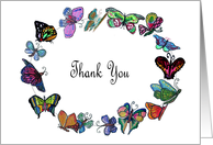 Butterfly Wreath Thank You Card