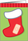 Podiatrist Christmas Card with Bandage on Cute Stocking card