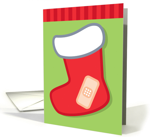Podiatrist Christmas Card with Bandage on Cute Stocking card (1391570)