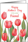 Happy mother’s day card for your friend with watercolor tulips card