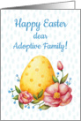 Easter watercolor card for Adoptive Family with Egg and flowers. card