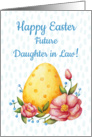 Easter watercolor card for Daughter-in-law with Egg and flower card