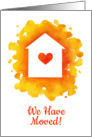 We have moved watercolor card