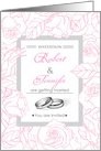 Wedding Invitation with rings and roses card