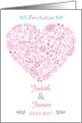 Very nice invitation with heart of flowers for Your Wedding card