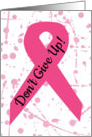 Pink ribbon card for your fight with cancer card