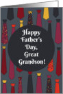 Happy Father’s Day, Great Grandson! card with funny ties card