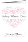 Happy Mother’s Day with elegant rose’s heart for Mother card