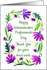 Happy Administrative Professionals Day with purple flowers card