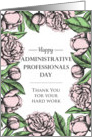 Vintage frame for Administrative Professionals Day with flowers card