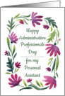 Happy Administrative Professionals Day for assistants purple flowers card