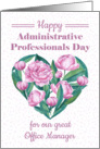 Happy Administrative Professionals Day office manager heart of peonies card