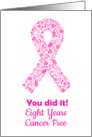 Cancer free 8 years anniversary pink ribbon card