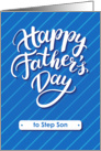 Happy Father’s Day blue card for step son card