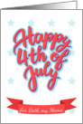 Happy 4th of July lettering for Both my Moms card