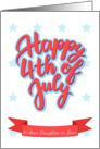 Happy 4th of July lettering for a Daughter in Law card