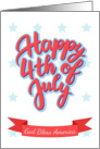 Happy 4th of July lettering God Bless America card