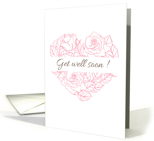 Get well soon. Friendly vintage card with a roses in a... (1421696)