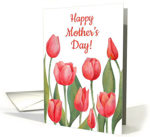 Happy Mother's Day card with watercolor flowers card (1425018)