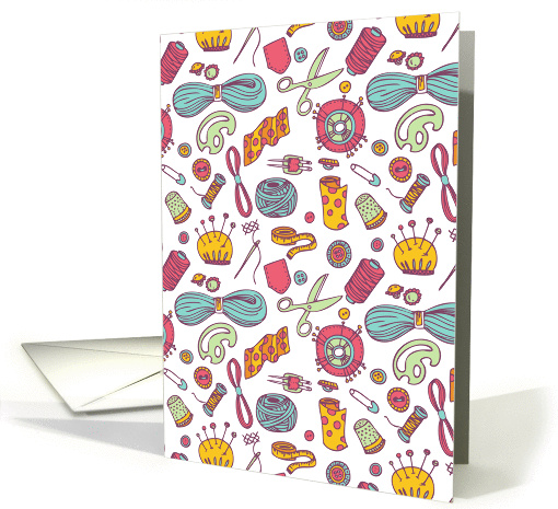 Sewing and needlework illustration card (1425288)