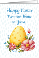 Easter watercolor card from our Home to Yours with Egg and flowers. card