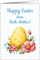 Easter watercolor card for birth mother family with Egg and flowers. card