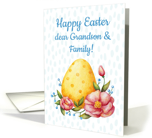 Easter watercolor card for Grandson and Family with Egg... (1426382)