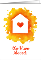 We have moved watercolor card