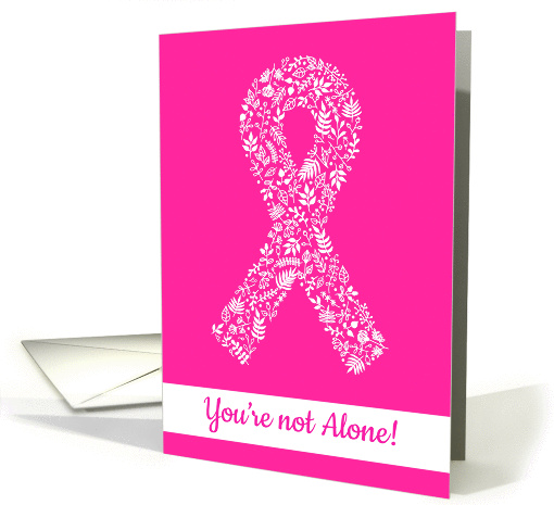 Encouragement card with pink ribbon for your fight with cancer card