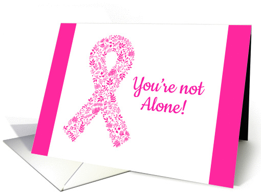 Support card with pink ribbon with flowers for your fight... (1426718)