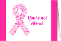 Support card with pink ribbon with flowers for your fight with cancer card